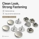 33.5 Pin Rivet 9.5 mm (0.37") Stainless Steel Cap with Aluminum Pin for Leather, Fabric, and Canvas Applications