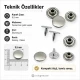 33.5 Pin Rivet 9.5 mm (0.37") Stainless Steel Cap with Aluminum Pin for Leather, Fabric, and Canvas Applications