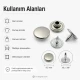 33.5 Pin Rivet 9.5 mm (0.37") Stainless Steel Cap with Aluminum Pin for Leather, Fabric, and Canvas Applications