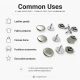 33.5 Pin Rivet 9.5 mm (0.37") Stainless Steel Cap with Aluminum Pin for Leather, Fabric, and Canvas Applications