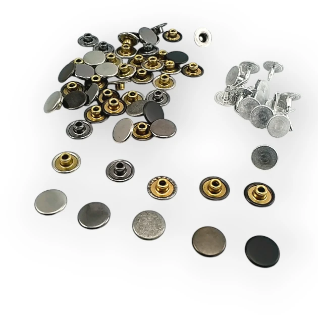 33.5 Pin Rivet 9.5 mm (0.37") Brass Cap Aluminum Nail Rivet for bags, leather goods, and textile accessories