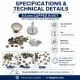 33.5 Pin Rivet 9.5 mm (0.37") Brass Cap Aluminum Nail Rivet for bags, leather goods, and textile accessories