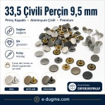 33.5 Pin Rivet 9.5 mm (0.37") Brass Cap / Aluminum Pin Premium – Single Sale ERPER095PRKAP