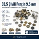 33.5 Pin Rivet with 9.5 mm Brass Cap and Aluminum Pin for Bags and Leather Goods
