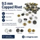 33.5 Pin Rivet with 9.5 mm Brass Cap and Aluminum Pin for Bags and Leather Goods