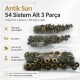 Antique Brass Color Stainless 54 System Lower 3 Parts, 100 pcs/Pack - Ideal for snap fastener applications in coats, bags