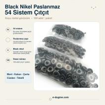 Black Nikel Renk Paslanmaz 54 Sistem alt 3 Parça 100 Adet/Paket ALT0054-3PBN