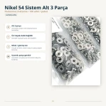 Nickel Color Stainless 54 System Lower 3 Parts, 100 pcs/Pack ALT0054-3PN