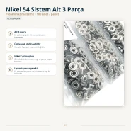 Nickel Color Stainless 54 System Lower 3 Parts, 100 pcs/Pack ALT0054-3PN