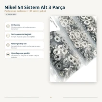 Nickel Color Stainless 54 System Lower 3 Parts, 100 pcs/Pack ALT0054-3PN