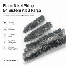 Black Nikel Renk Pirinç 54 Sistem Alt 3 Parça 100 Adet/Paket ALT0054-3PRBN