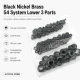 Black Nickel Color Brass 54 System Lower 3 Parts for Snap Fasteners, 100 pcs Pack