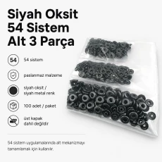 Siyah Oksit Renk Paslanmaz 54 Sistem Alt 3 Parça 100 Adet/Paket ALT0054-3PSO