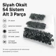 Black Oxide Color Stainless 54 System Lower 3 Parts, 100 pcs/Pack - Ideal for snap fastener applications in coats, bags, and