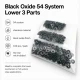 Black Oxide Color Stainless 54 System Lower 3 Parts, 100 pcs/Pack - Ideal for snap fastener applications in coats, bags, and