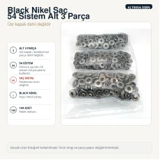Black Nikel Renk Saç 54 Sistem Alt 3 Parça 144 Adet/Paket ALT0054-3SBN