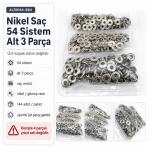 Nikel Renk Saç 54 Sistem Alt 3 Parça 144 Adet/Paket ALT0054-3SN