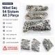 Nikel Renk Saç 54 Sistem Alt 3 Parça 144 Adet/Paket - Black Nikel metal malzeme ile mont, kaban, çanta ve tekstil
