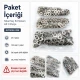 Nikel Renk Saç 54 Sistem Alt 3 Parça 144 Adet/Paket - Black Nikel metal malzeme ile mont, kaban, çanta ve tekstil