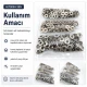 Nikel Renk Saç 54 Sistem Alt 3 Parça 144 Adet/Paket - Black Nikel metal malzeme ile mont, kaban, çanta ve tekstil