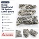 Nikel Renk Saç 54 Sistem Alt 3 Parça 144 Adet/Paket - Black Nikel metal malzeme ile mont, kaban, çanta ve tekstil
