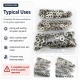 Nikel Renk Saç 54 Sistem Alt 3 Parça 144 Adet/Paket - Black Nikel metal malzeme ile mont, kaban, çanta ve tekstil