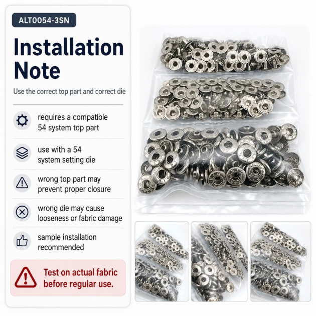 Nikel Renk Saç 54 Sistem Alt 3 Parça 144 Adet/Paket - Black Nikel metal malzeme ile mont, kaban, çanta ve tekstil