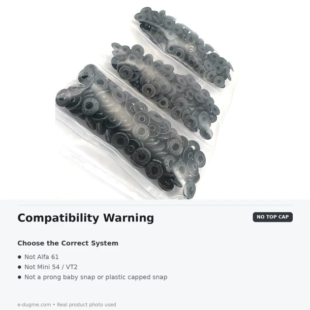 Black Oxide Color Sheet Metal 54 System Lower 3 Parts, 144 pcs Pack for Snap Fastener Applications