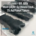 Alfa Snap Button 15 mm / 0.59 in Stainless Black 75 Sets C0001PPKBLK