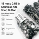 Alpha Snap Fasteners 15 mm Black Nikel Stainless Steel Snap Button 75 Pcs Pack - Durable and Rust Resistant Fasteners for