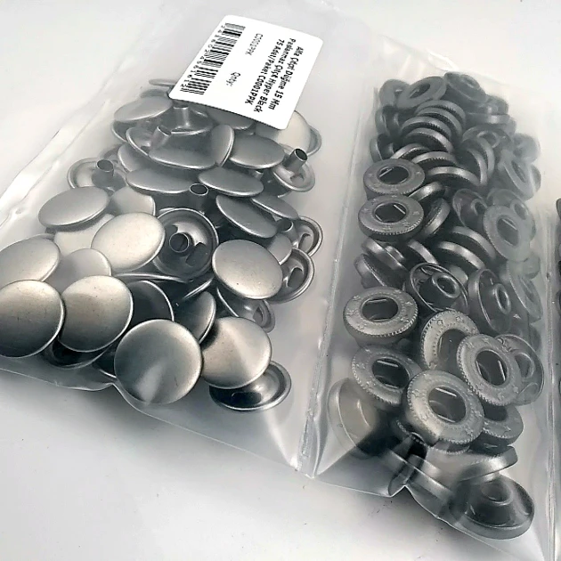 15 mm Alpha Snap Fasteners Black Nikel Stainless Steel Snap Button 75 Pcs/Pack C0001PPK