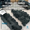 15 mm Snap Fasteners Stainless  0,59" Black Oxide 75 Pieces/Pack 61 Snap Buttons C0004P15PKBLK