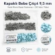 Pastel Blue Painted Stainless Capped Baby Snap Fastener 9.5 mm / 0.37 in, 250 Sets/Pack