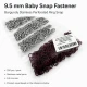 Burgundy Stainless Ring-Style Prong Baby Snap Fastener 9.5 mm / 0.37 in for babywear and accessories
