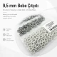 Ecru Stainless Ring-Style Prong Baby Snap Fastener 9.5 mm / 0.37 in for babywear and children's clothing