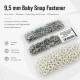 Ecru Stainless Ring-Style Prong Baby Snap Fastener 9.5 mm / 0.37 in for babywear and children's clothing