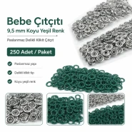 Dark Green Stainless Ring-Style Prong Baby Snap Fastener 9.5 mm / 0.37 in, 250 Sets/Pack C0095DPPKKYSL