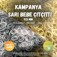 Promotional Lemon Yellow Stainless Ring-Style Prong Baby Snap Fastener 9.5 mm / 0.37 in, 250 Sets/Pack C0095DPPKLSARI