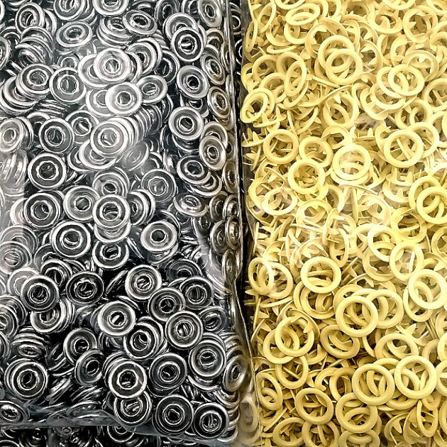 Baby Snap Buttons 3/8" Stainless 9,5 mm Prong Snaps Fastener Limon Wellow  250 Pcs/Pk C0095DPPKLSari