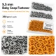 Orange Stainless Ring-Style Prong Baby Snap Fastener 9.5 mm / 0.37 in, 250 Sets/Pack