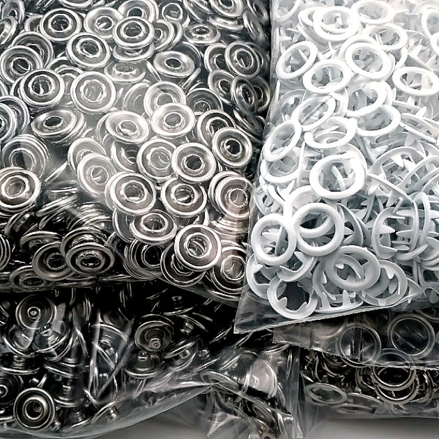 Baby Snap Buttons 3/8" Stainless 9,5 mm Prong Snaps Fastener Optic White 250 Pcs/Pk C0095DPPKOwhite