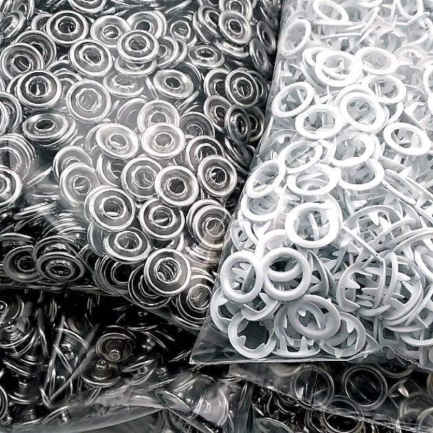 Baby Snap Buttons 3/8" Stainless 9,5 mm Prong Snaps Fastener Optic White 250 Pcs/Pk C0095DPPKOwhite