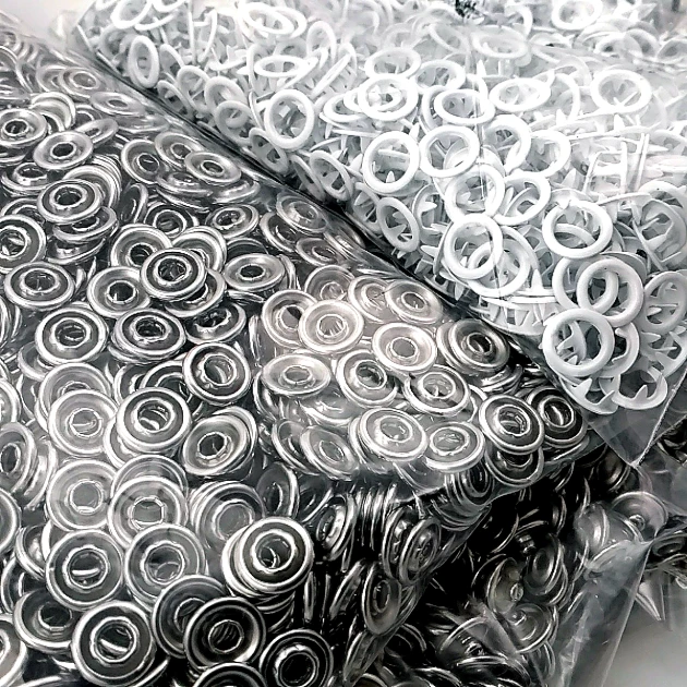 Baby Snap Buttons 3/8" Stainless 9,5 mm Prong Snaps Fastener Optic White 250 Pcs/Pk C0095DPPKOwhite