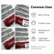 Red stainless ring-style prong baby snap fastener, 9.5 mm / 0.37 in, 250 sets per pack, ideal for babywear and accessories