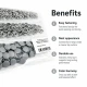 Grey Painted Stainless Capped Baby Snap Fastener 9.5 mm / 0.37 in, Durable Stainless Steel for Baby Clothing, 250 Sets Pack