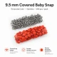 Terracotta Painted Stainless Capped Baby Snap Fastener 9.5 mm / 0.37 in, Durable Stainless Steel for Baby Clothing, 250