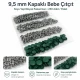 Dark Green Painted Stainless Capped Baby Snap Fastener 9.5 mm / 0.37 in, Durable Stainless Steel for Baby Clothing, 250 Sets