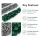 Dark Green Painted Stainless Capped Baby Snap Fastener 9.5 mm / 0.37 in, Durable Stainless Steel for Baby Clothing, 250 Sets