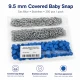 9.5 mm 3/8" Baby Snap Fasteners with Lid, Tile Color Painted, Stainless Steel, 250 Pieces/Pack C0095KPPKKREMIT