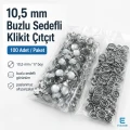 10.5 mm / 0.41 in Frosted Pearl Stainless Prong Snap Fasteners, 100 Sets/Pack ERBCLK0008BBSD